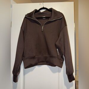 Old Navy Dark Brown Quarter-Zip Sweatshirt